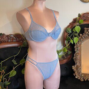 Vintage Rene Rofe  Polka Dot Bra & Panty 2 Piece Set High Rise Size 36B